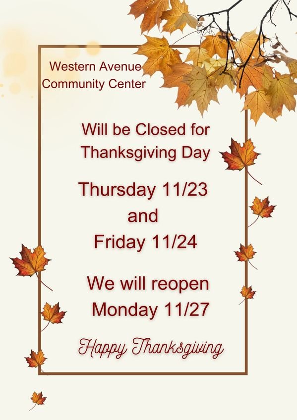 Announcement for Thanksgiving